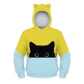 Autumn Winter Funny Girls Full Sleeve 3D Cat Hoodie Boys Anime Cartoon Sweatshirts Children's Pullovers Kids Clothes Wears