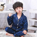 Childrens Kids Pyjamas Silk Satin Tops Pant Autumn Winter Long Sleeve Sleepwear Nightwear Girls Boys Pajama Sets Teen Pajamas