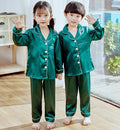 Childrens Kids Pyjamas Silk Satin Tops Pant Autumn Winter Long Sleeve Sleepwear Nightwear Girls Boys Pajama Sets Teen Pajamas