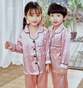 Childrens Kids Pyjamas Silk Satin Tops Pant Autumn Winter Long Sleeve Sleepwear Nightwear Girls Boys Pajama Sets Teen Pajamas