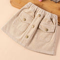 4-9 Y Toddler Girls Skirt Korean Style Solid Pocket Elastic Waist Baby Corduroy Skirts for Girl Kids Cute Fashion Skirt Autumn