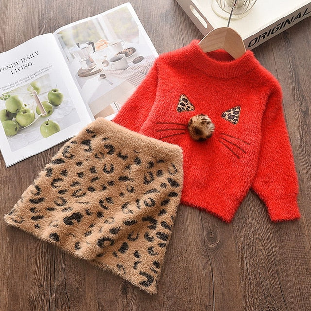 Bear Leader Newborn Girls Warm Dress Cute Autumn Winter New Baby Knitted Clothes Infant Toddler Tops Shirts for Girl Dresses