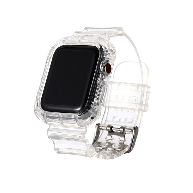 Newest Sport Strap for Apple Watch Band  Series 6 1 2 3 4 5 silicone Transparent  for Iwatch 5 4 Strap 38mm 40mm 42mm 44mm wirst