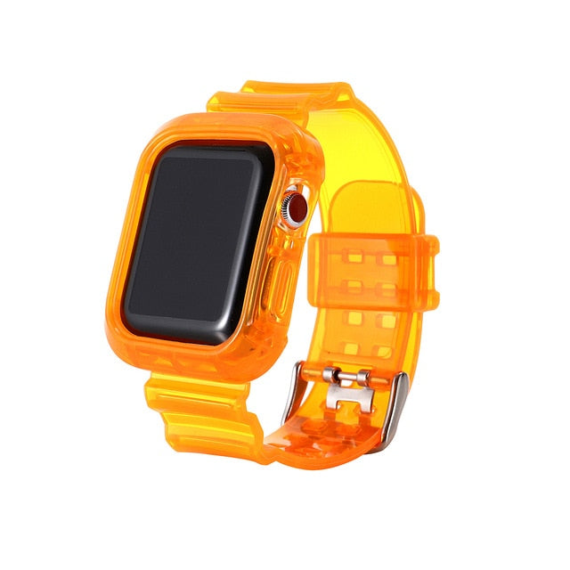 Newest Sport Strap for Apple Watch Band  Series 6 1 2 3 4 5 silicone Transparent  for Iwatch 5 4 Strap 38mm 40mm 42mm 44mm wirst