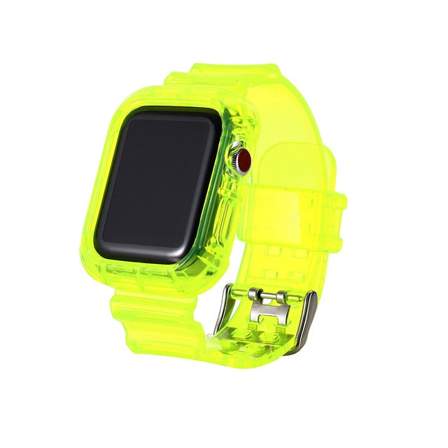 Newest Sport Strap for Apple Watch Band  Series 6 1 2 3 4 5 silicone Transparent  for Iwatch 5 4 Strap 38mm 40mm 42mm 44mm wirst