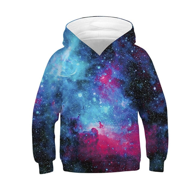 Space Galaxy 3D Print Kids Hoodie Fashion Long Sleeve Hoodies Boys Girls Sport Wear Hoody Sweatshirt for Children Pullover Tops