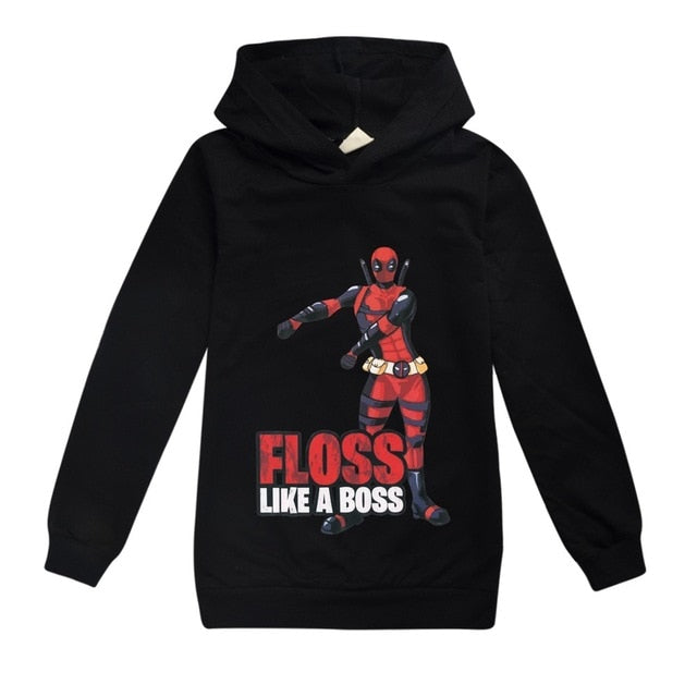 FLOSS LIKE A BOSS Boys 2019 Summer Tops Superhero Venom Deadpool Hoodie Machine warrior Baby Kids T-Shirts Clothes 100%Cotton