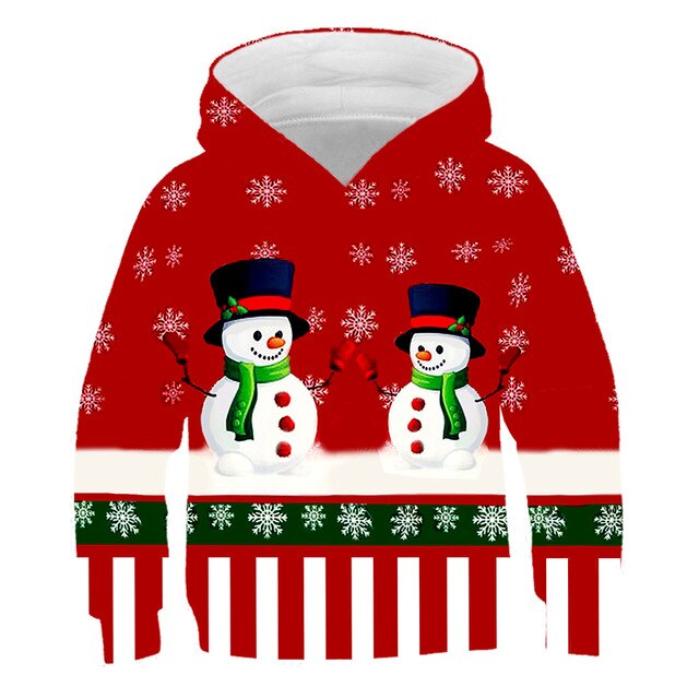 Boys Christmas pattern printing autumn and winter brand kids joy 3D personality pullover children's clothing 3-14 years old