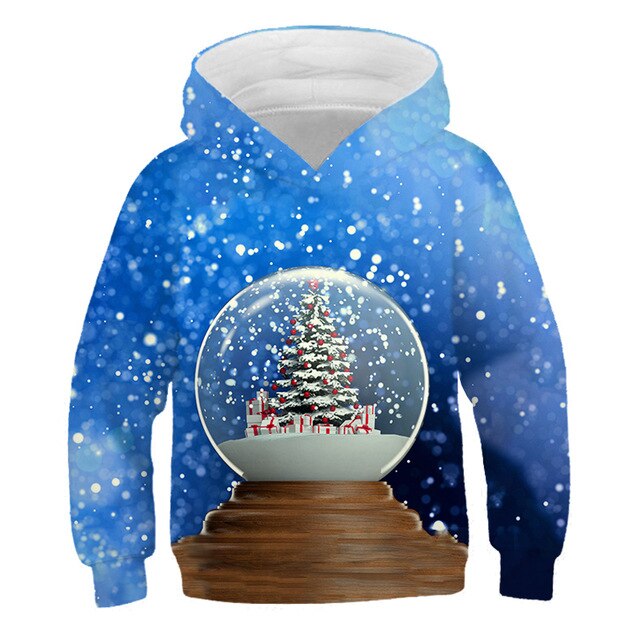 Boys Christmas pattern printing autumn and winter brand kids joy 3D personality pullover children's clothing 3-14 years old