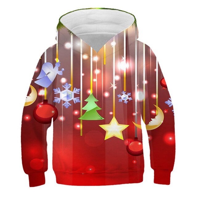 Boys Christmas pattern printing autumn and winter brand kids joy 3D personality pullover children's clothing 3-14 years old