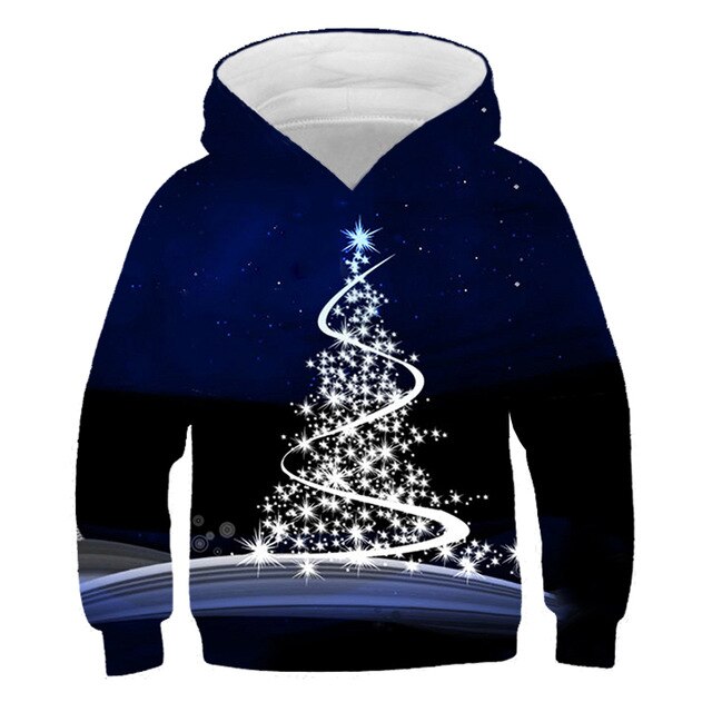 Boys Christmas pattern printing autumn and winter brand kids joy 3D personality pullover children's clothing 3-14 years old