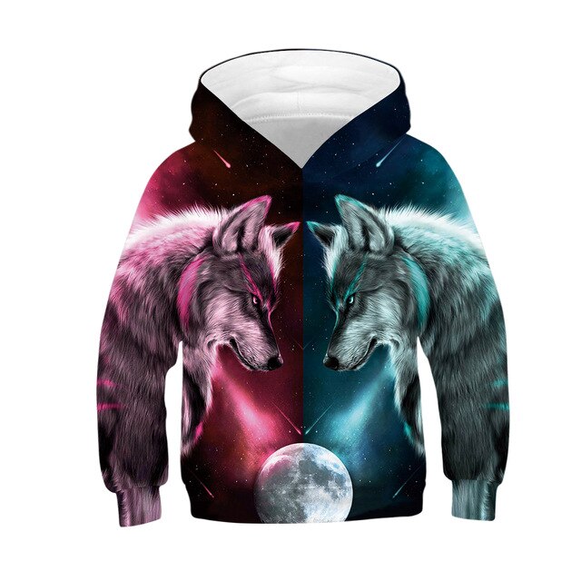 Winter Children's Rainbow Ink 3D Print Hoodies Boys Coats Girls Unicorn Hooded Adult Kids Clothes