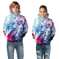 Winter Children's Rainbow Ink 3D Print Hoodies Boys Coats Girls Unicorn Hooded Adult Kids Clothes