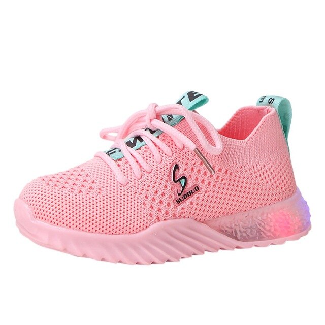 Children Shoes Kid Baby Girls Boys Letter LED Luminous Sport Run Sneakers Casual Shoes Sapato Infantil LED Shoes Kids Sneakers