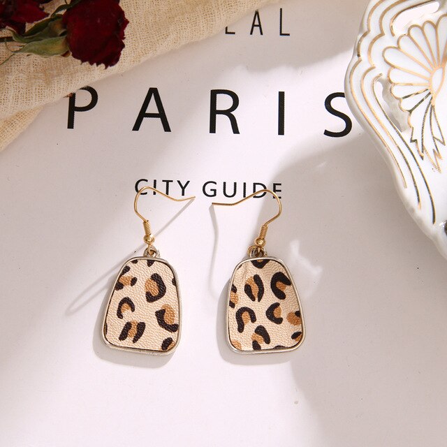 DAXI Fashion Leopard Dangle Earrings For Women Bohemian Vintage Stud Earring Statement Geometric Earings Jewelry 2020