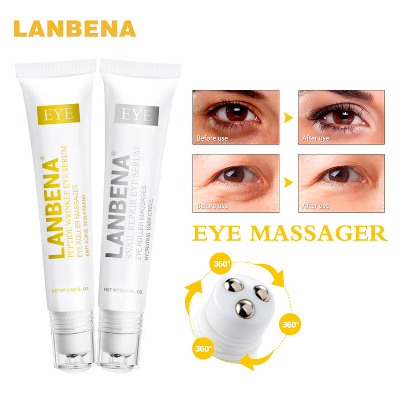 LANBENA Peptide Wrinkle Eye Serum Anti-Puffiness Fine Lines Dark Circle Anti-Aging Moisturizing Eye Patches Eye Care Beauty