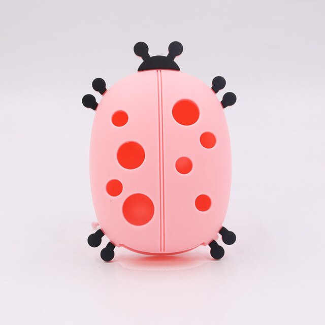 Ladybug Silicone Brush Cleaner Cosmetic Make Up Washing Brush Gel Cleaning Mat Makeup Brush Cleaner Pad Tool Storage Box