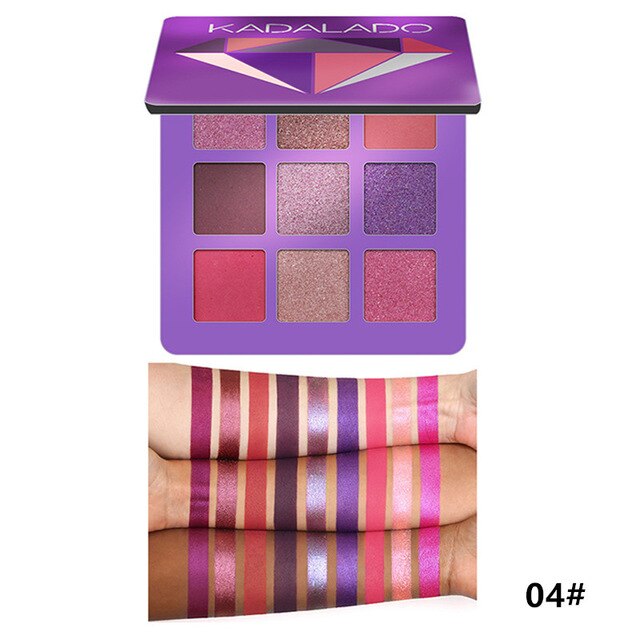 New Charming Glitter Diamond Eyeshadow Palette 9 Colors Make up Palette Matte Shimmer Pigmented Eye Shadow TSLM2