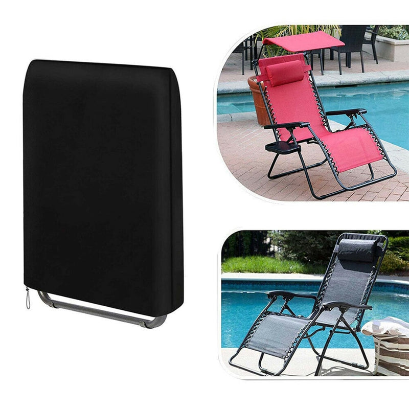 Black Folding Chair Cover Sun Lounger Cover Waterproof Dinning Chair Covers Dustproof Cloth Home Textile 71*110cm