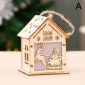 Festival Led Light Wood House Christmas Tree Decorations For Home Wooden House Hanging Ornaments DIY Gift Window Decoration