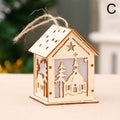 Festival Led Light Wood House Christmas Tree Decorations For Home Wooden House Hanging Ornaments DIY Gift Window Decoration