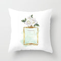 New Hand Painted Flowers Perfume Bottles Cushion Cover Polyester Cotton 45X45CM Pillowcase Home Decorative Throw Pillow Covers