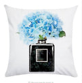 New Hand Painted Flowers Perfume Bottles Cushion Cover Polyester Cotton 45X45CM Pillowcase Home Decorative Throw Pillow Covers