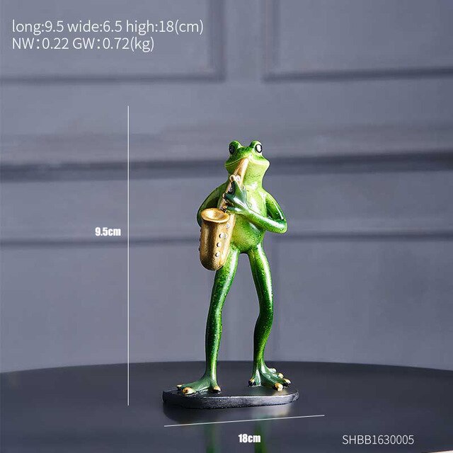 Funny Green Frog Figurine Modern Resin Decoration Statue Gift Home Decoration Office Desk Decoration Garden Decoration Ornament