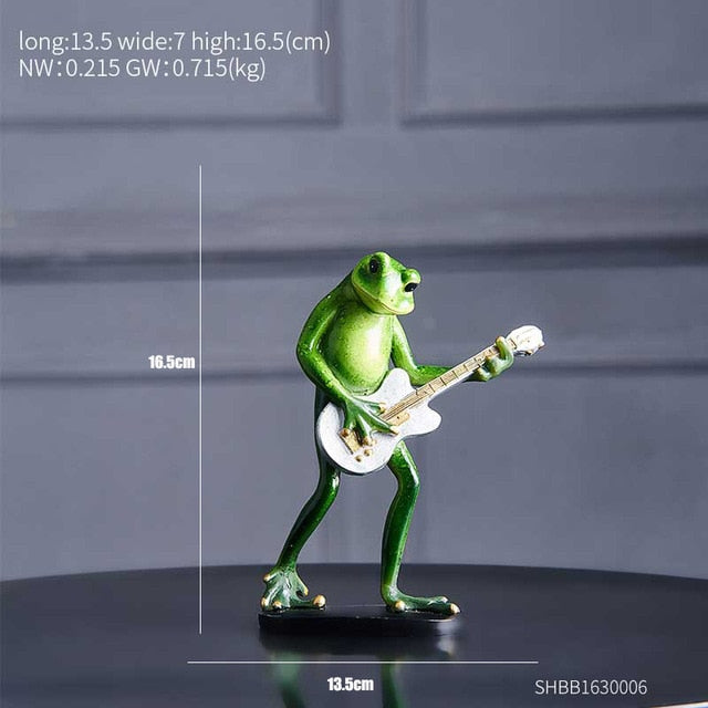 Funny Green Frog Figurine Modern Resin Decoration Statue Gift Home Decoration Office Desk Decoration Garden Decoration Ornament