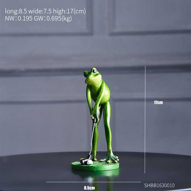 Funny Green Frog Figurine Modern Resin Decoration Statue Gift Home Decoration Office Desk Decoration Garden Decoration Ornament