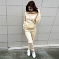 2PCS Fashion Women Hooded Hoodies Pants Solid Tracksuit Sweatshirt Sweat Suit Sweatshirts